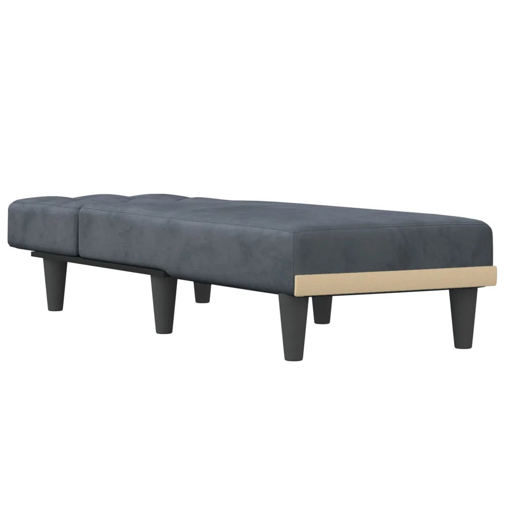 Chaise Longue in Velluto Grigio Scuro 352861