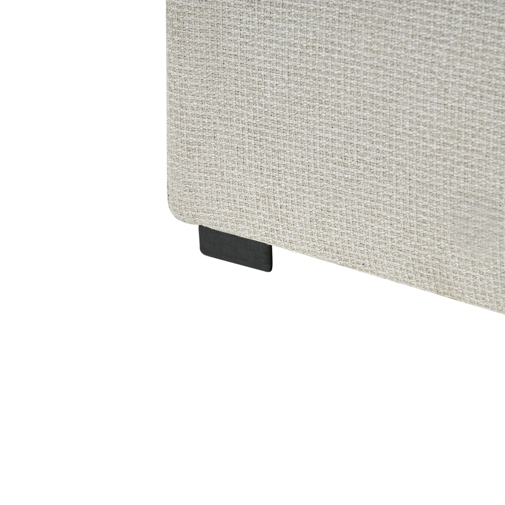 Letto matrimoniale Imbottito Tessuto bianco sporco 180 x 200 cm Con Testiera Trapuntata