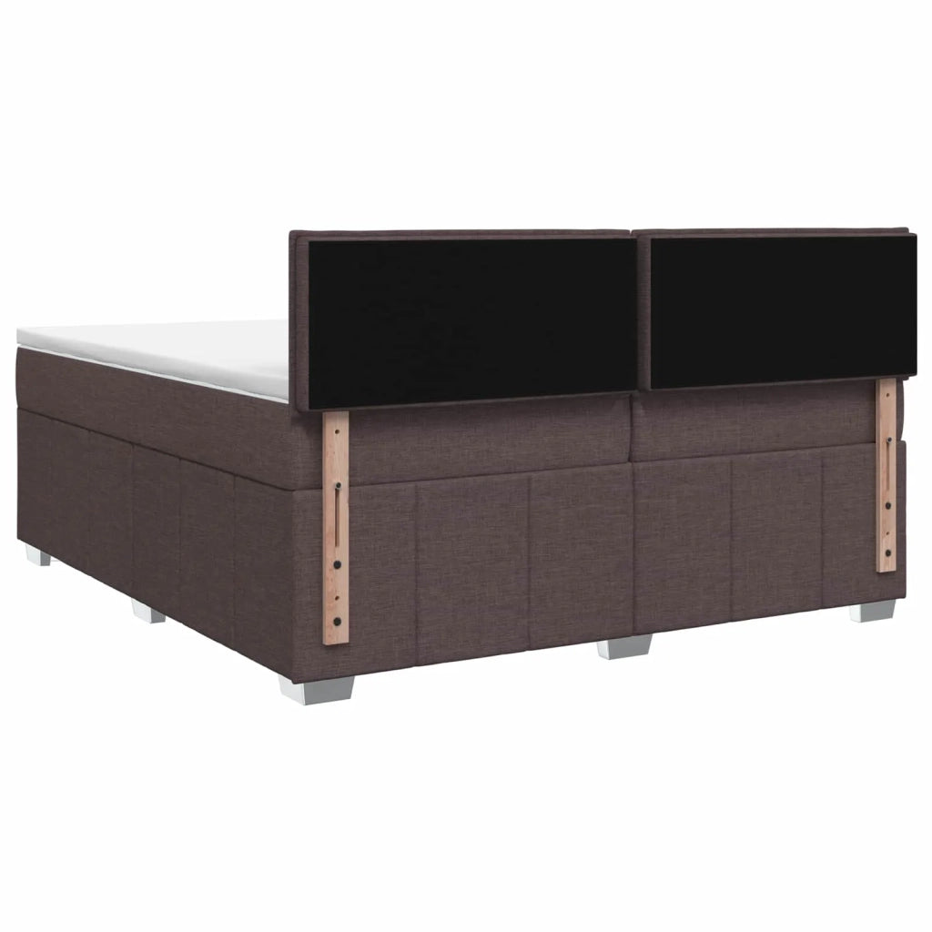 Letto box spring con materasso Marrone Scuro 200 x 200 cm 3452764
