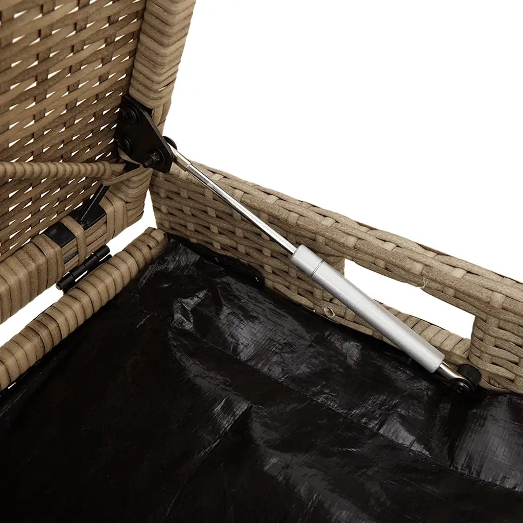 Cassapanca da Esterno con Cuscino Beige 100 cm in Polyrattan 4104064