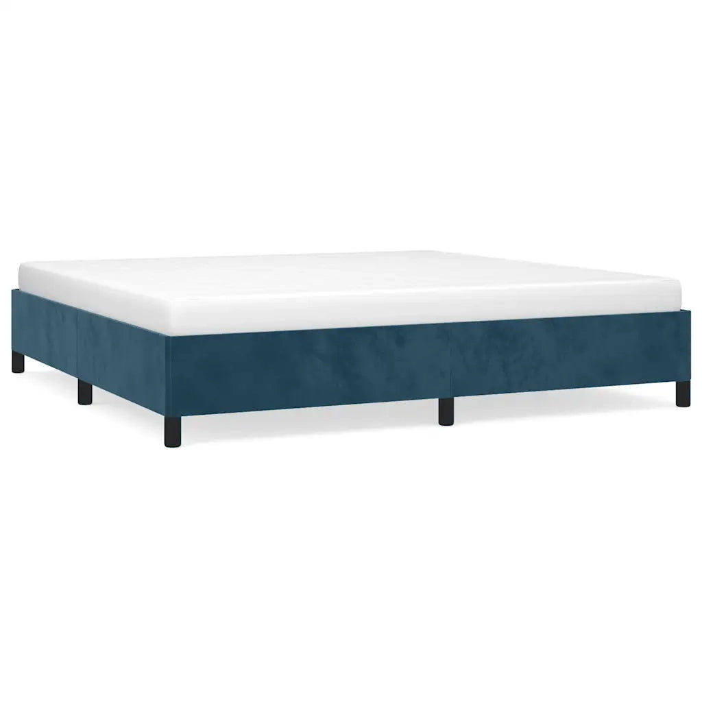 Giroletto senza Materasso Blu Scuro 200x200 cm in Velluto 347346