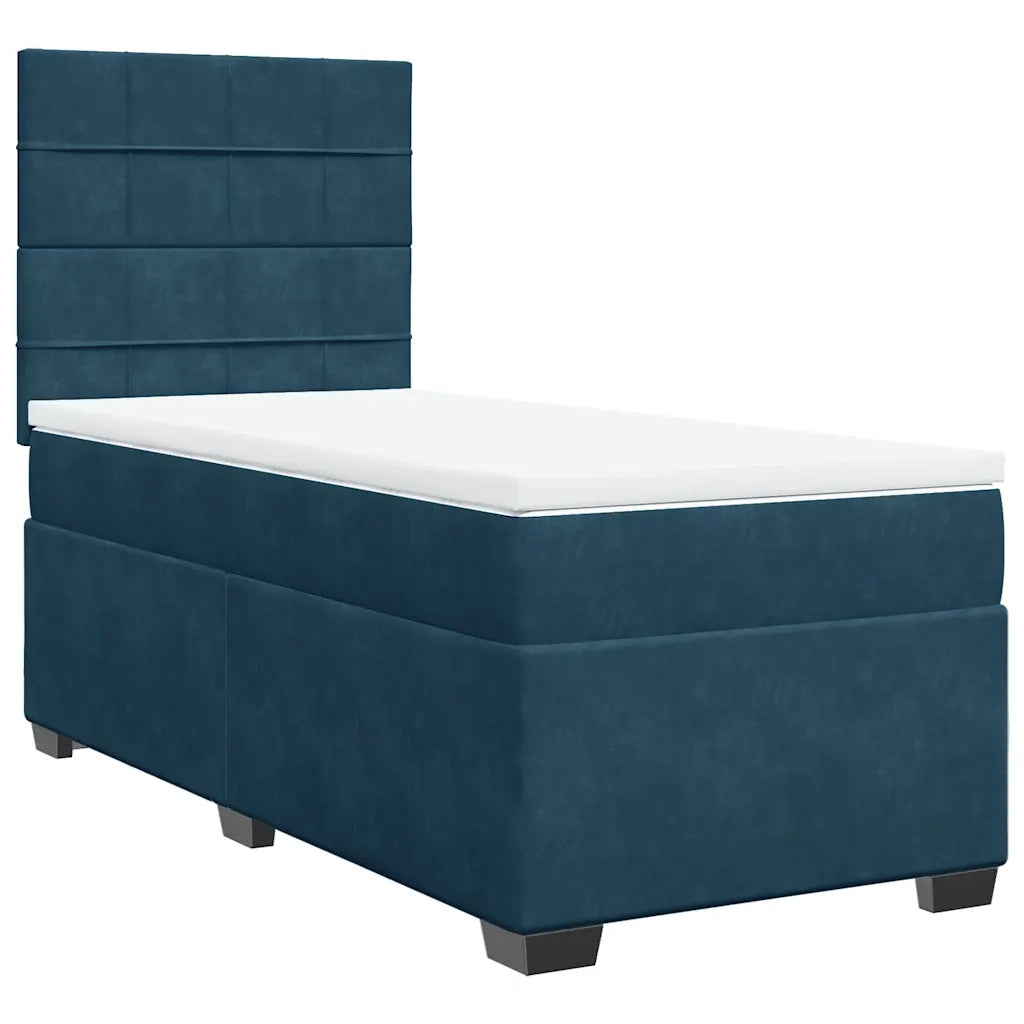 Giroletto a Molle con Materasso Blu 90x190 cm in Velluto 3290790