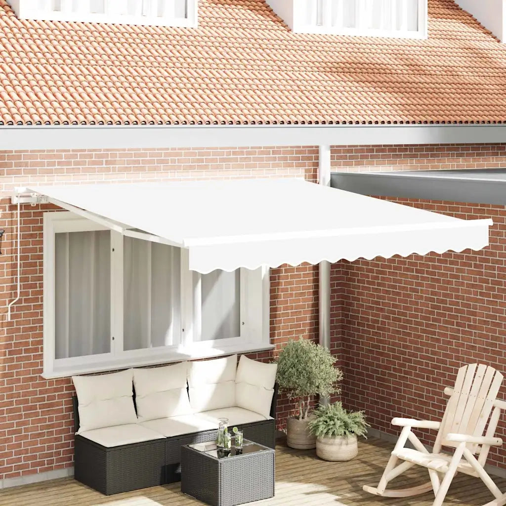 Tenda da Sole | Tenda Retrattile Bianco 350 x 250 cm Poliestere e Alluminio