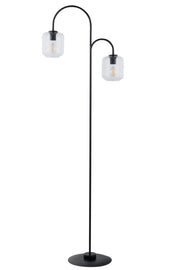 Lampada da terra moderna nera 2 vetri E27 Shine Sigma