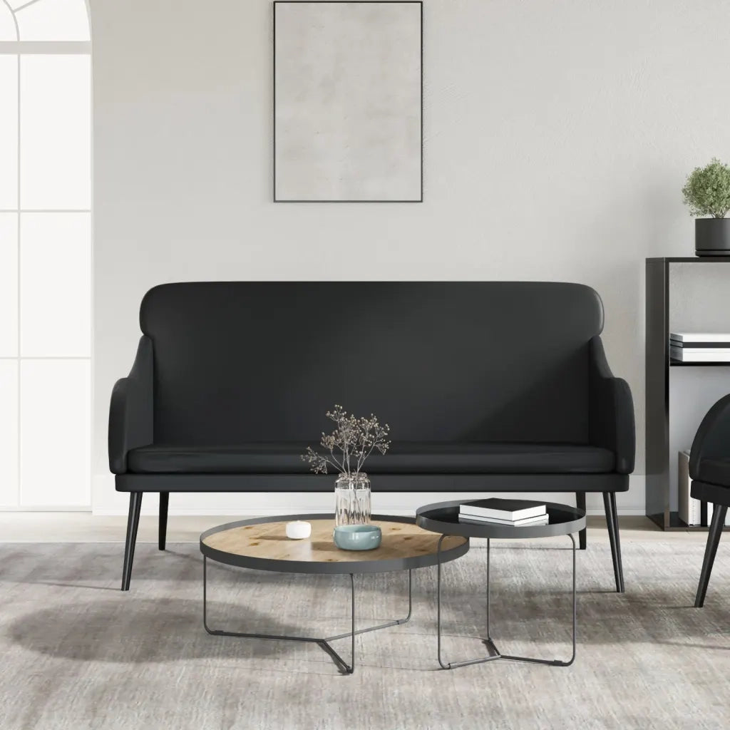 Panca-Sgabello Nera 110x76x80 cm in Similpelle