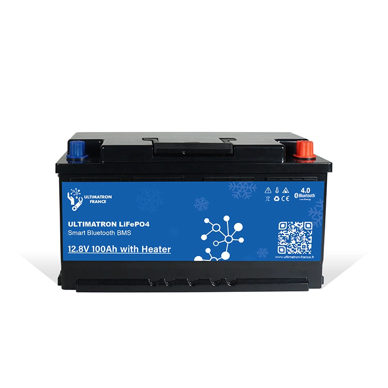Ultimatron 12.8V 100Ah LiFePO4 Smart BMS  batteria servizi con Bluetooth e riscaldamento