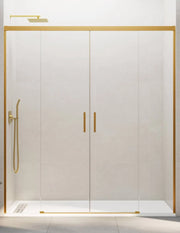 Porta doccia scorrevole 2+2 THALASSA (BASIC) 180 cm Profilo Oro vetro trasparente