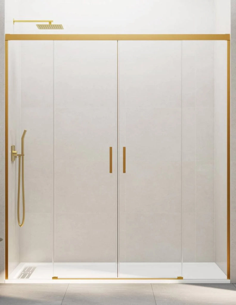 Porta doccia scorrevole 2+2 THALASSA (BASIC) 180 cm Profilo Oro vetro trasparente