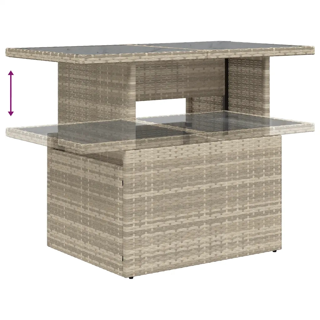 Set Divano da Giardino 9pz con Cuscini Grigio Chiaro Polyrattan 3267472