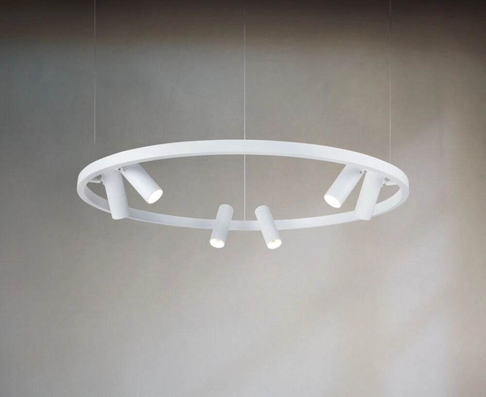 Lampadario LED bianco Maytoni Satellite 6 luci 42W