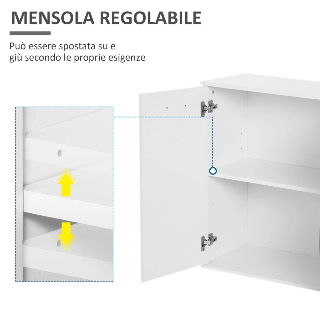Credenza ¨C Minimal ¨C Bianco Legno 106x35x76