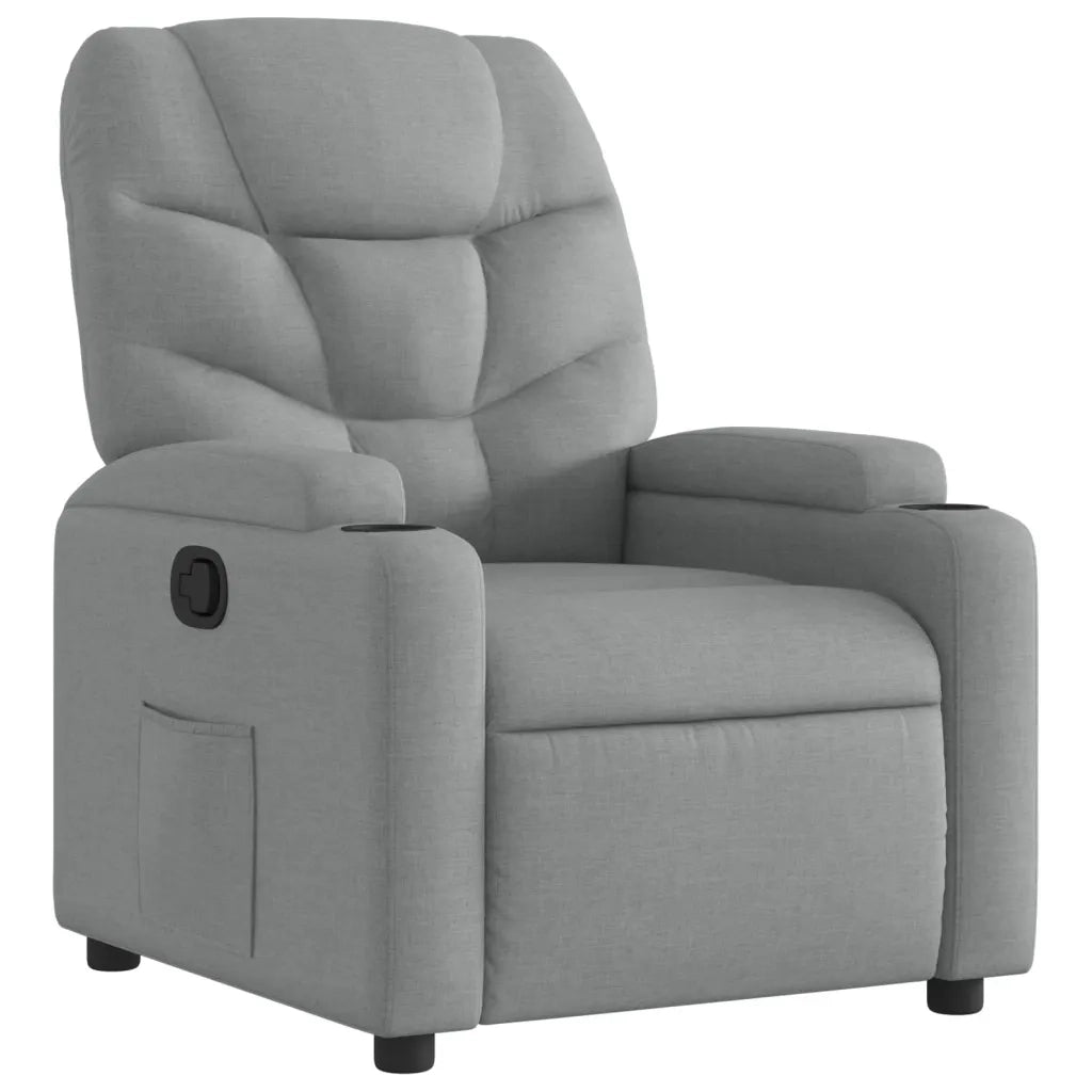 Poltrona reclinabile in tessuto grigio chiaro 3205608