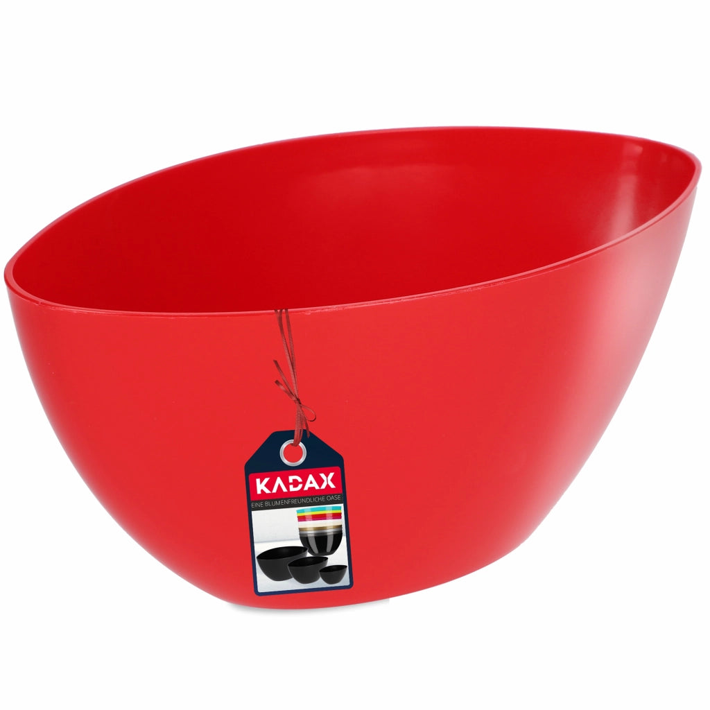 Vaso da fiori KADAX ovale da 21 cm in plastica rossa