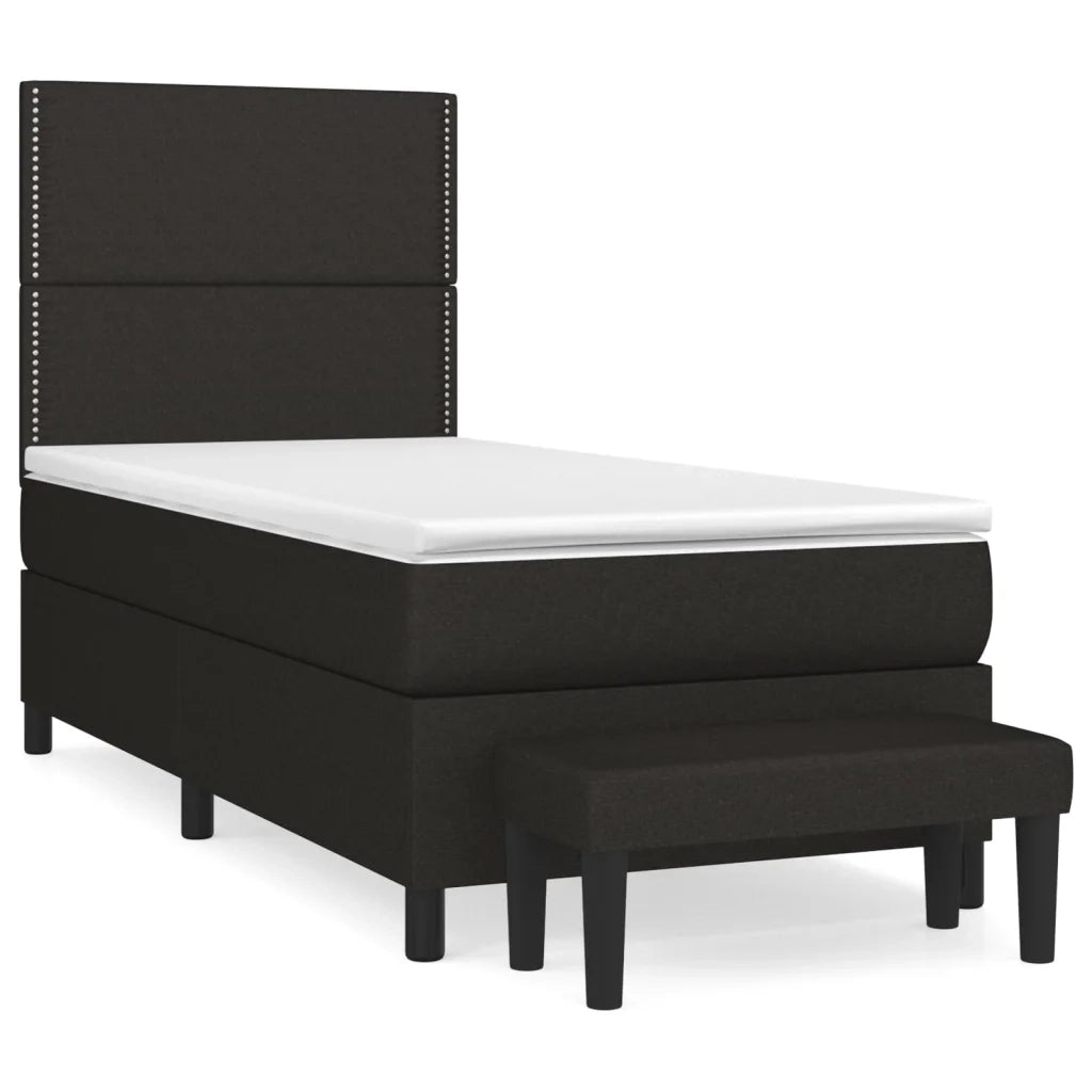 Giroletto a Molle con Materasso Nero 90x190 cm in Tessuto