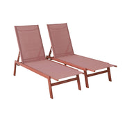 Set 2 lettini prendisole in acciaio multiposizione, terracotta