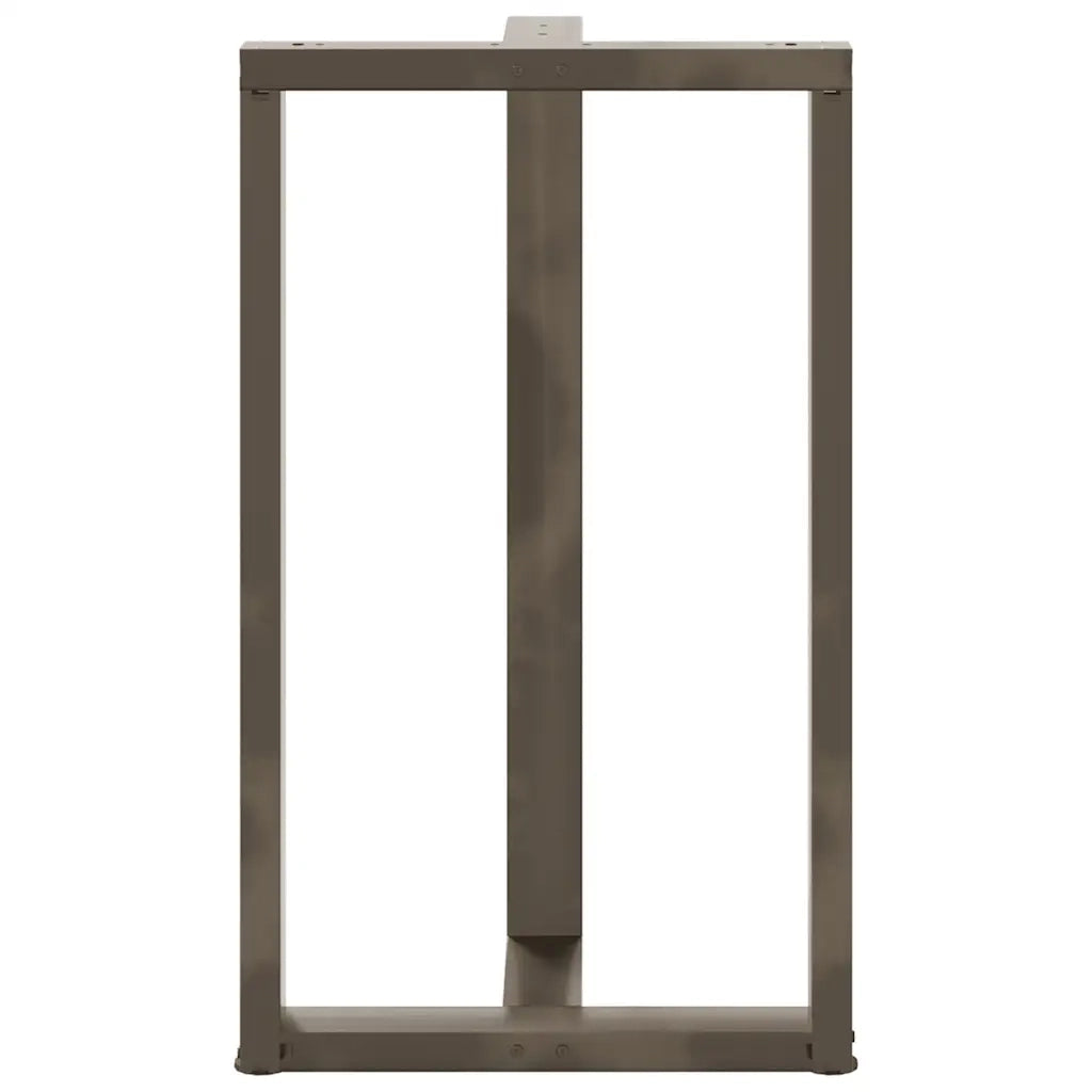 Gambe per tavolo da bar a forma di T 2 pz | Piede del tavolo nere 60x35x(100-101) cm in acciaio