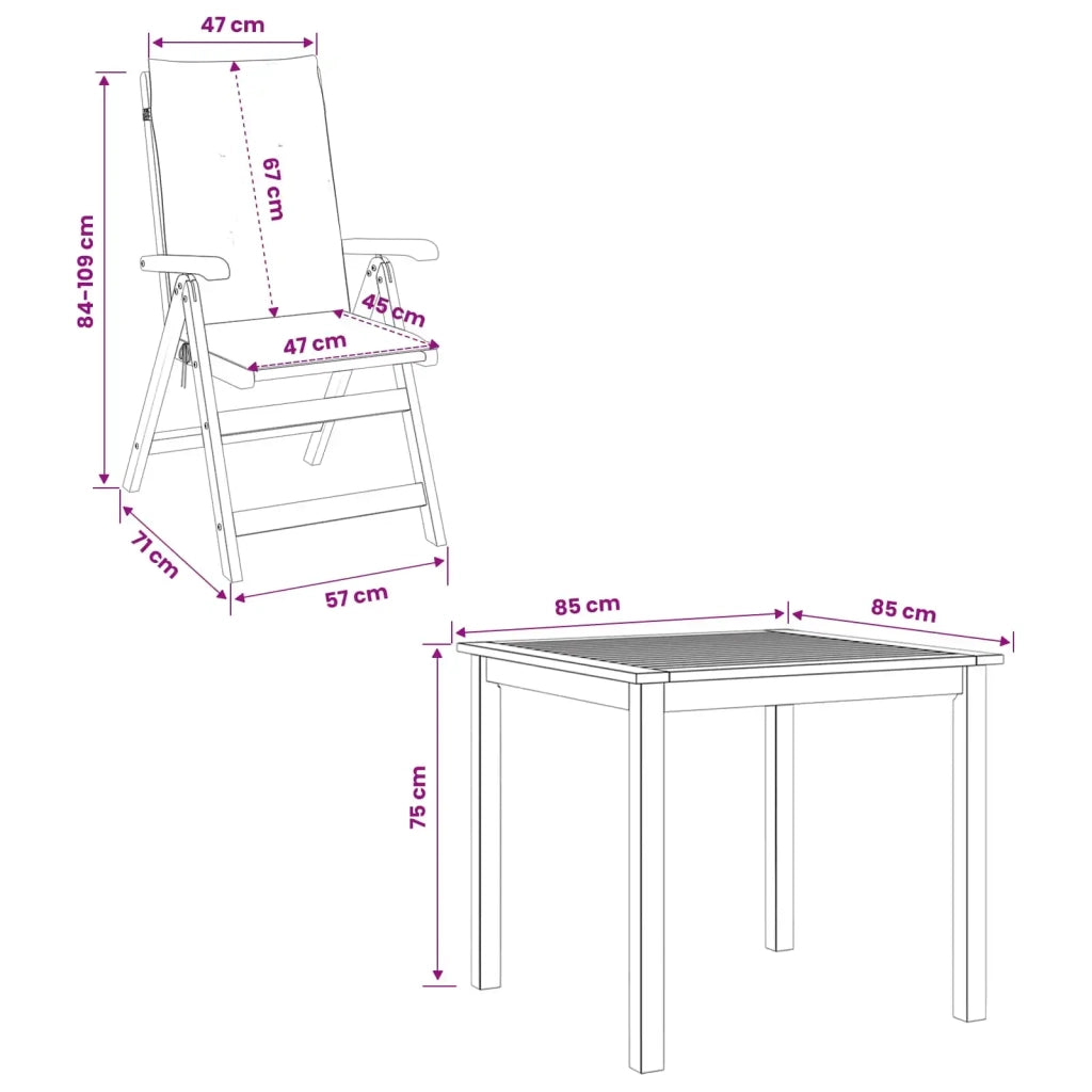 Set da pranzo da giardino 3 pezzi Naturale 3434595