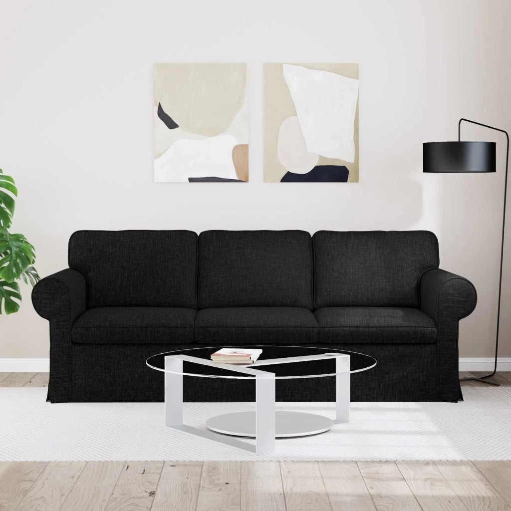 Divano Nero 215 x 82 x 80 cm Tessuto 42024315