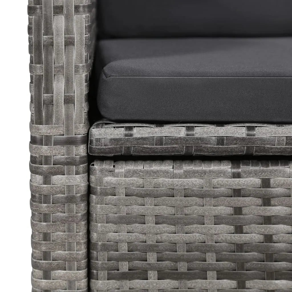 Set da Pranzo da Giardino 7 pz con Cuscini Grigio 3099501