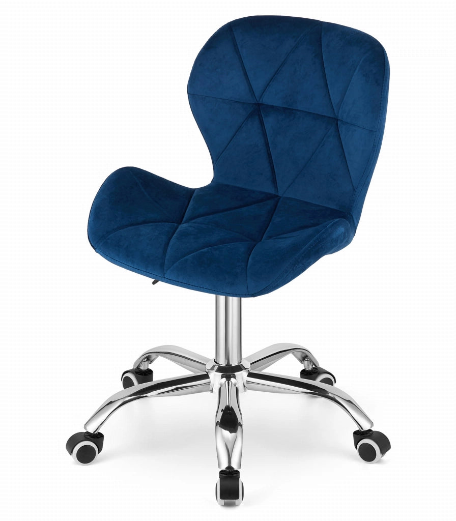 Sedia girevole ergonomica Valora AVOLA in velluto blu navy