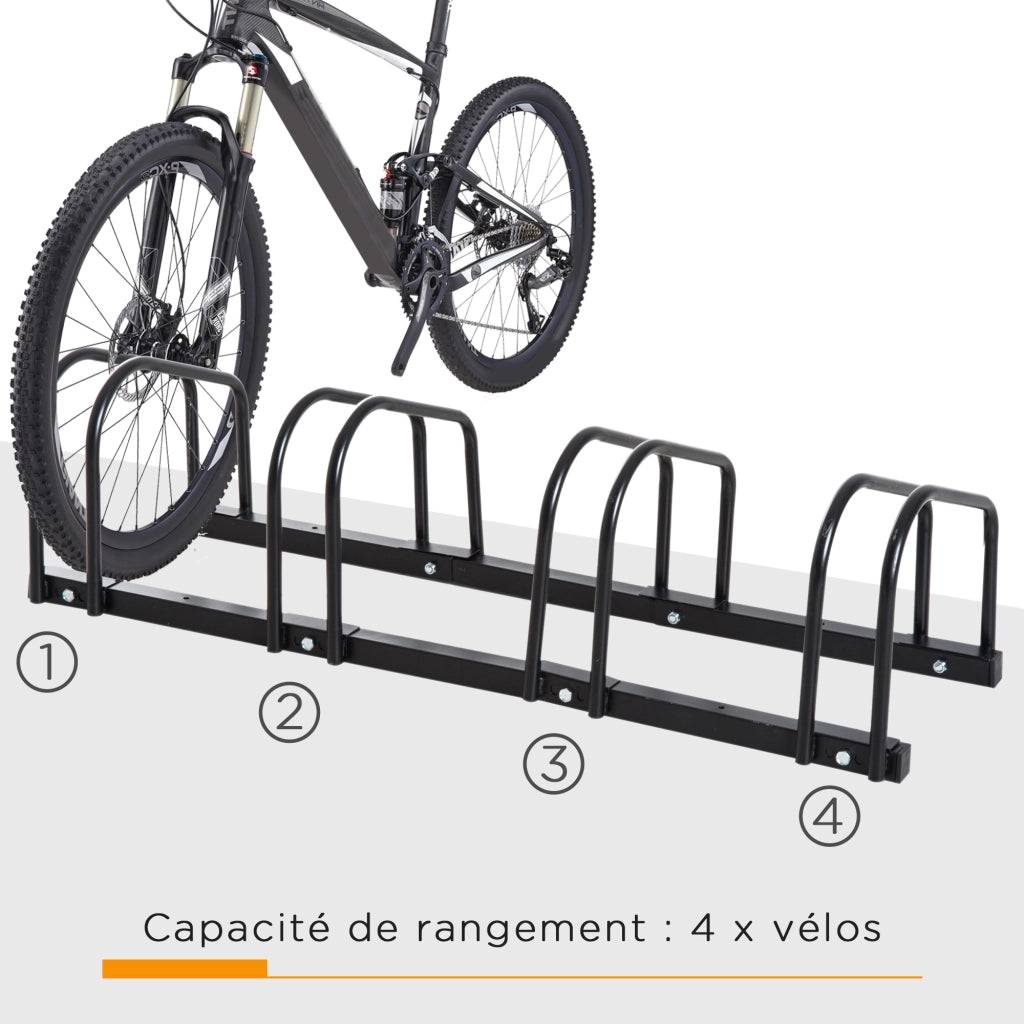 Supporto Biciclette 4 Posti ¨C Minimal ¨C 110x33x27 cm Acciaio Nero
