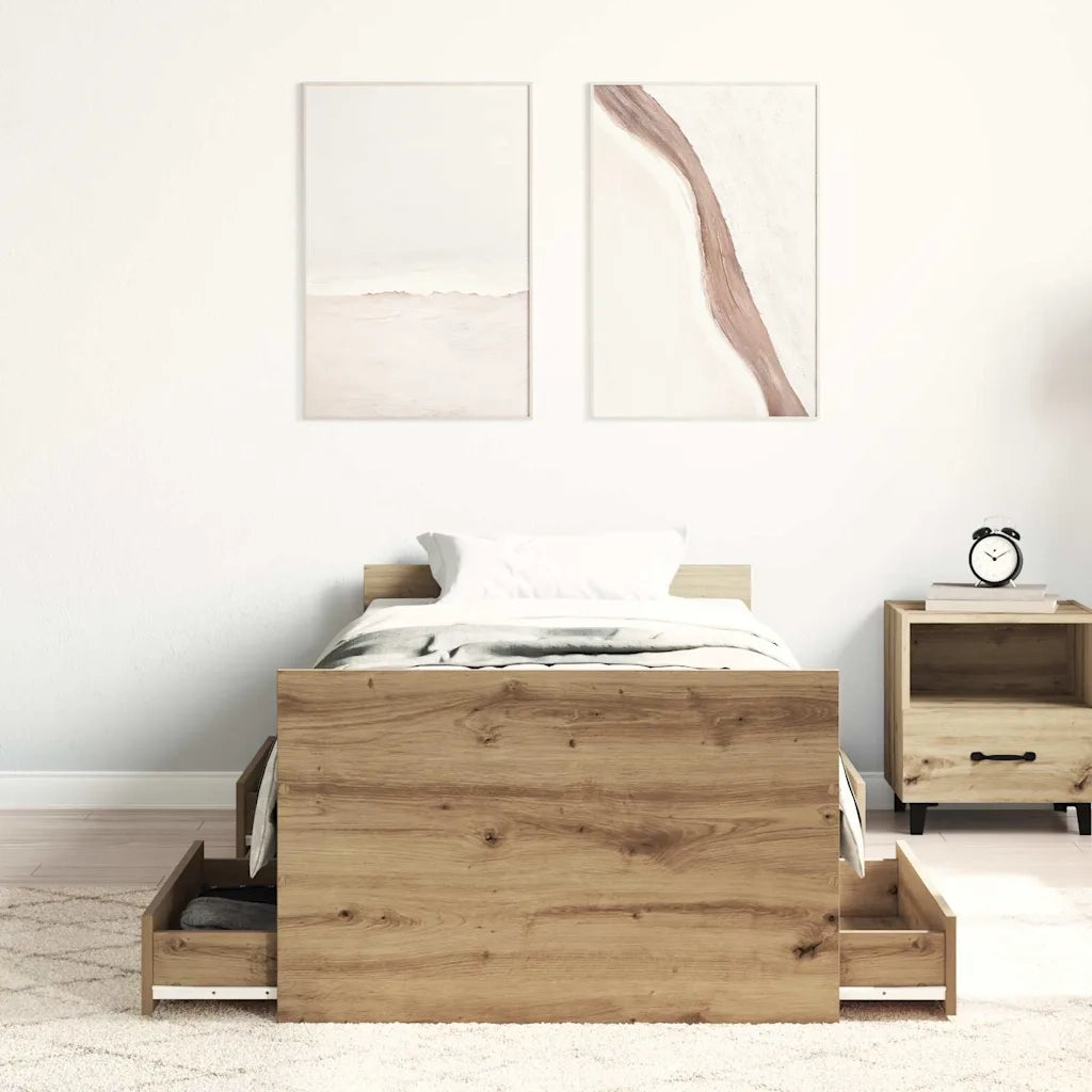 Giroletto senza Materasso-Struttura Letto Rovere Artigianale 90x190cm 193511