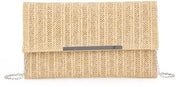 Borsa da Sera per Donna con Stoffa di Lino, Modello Clutch, per Matrimonio e Vacanze Estive
