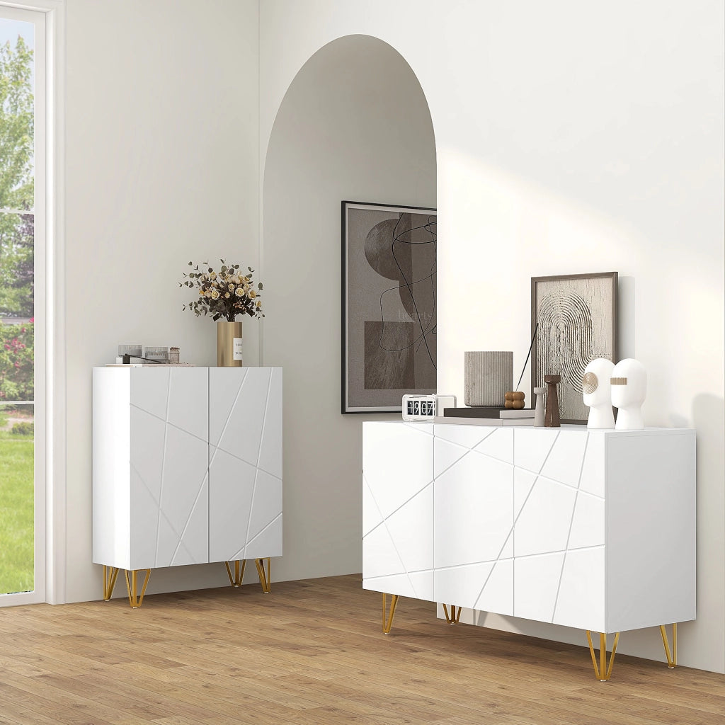 Consolle con ante e ripiani ¨C Minimal ¨C Bianco 120x40x75 cm