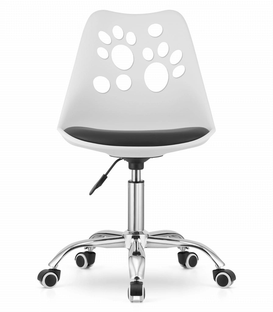 Sedia girevole Valora PRINT ergonomica dal design bianco e nero