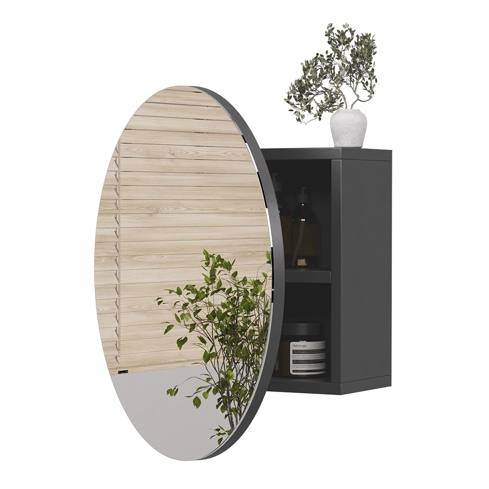 Vicco Specchio contenitore bagno Antracite 50 x 50 cm con 2 scomparti