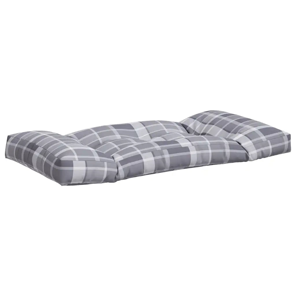 Cuscini per Pallet 3 pz a Quadri Grigi in Tessuto 360958