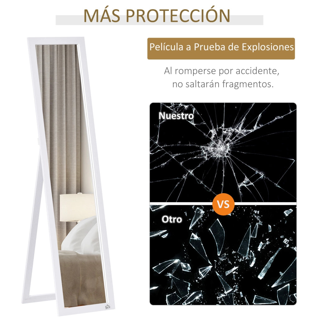 Specchio da Parete a Pieno ¨C Minimal ¨C Bianco 37x37x154 cm