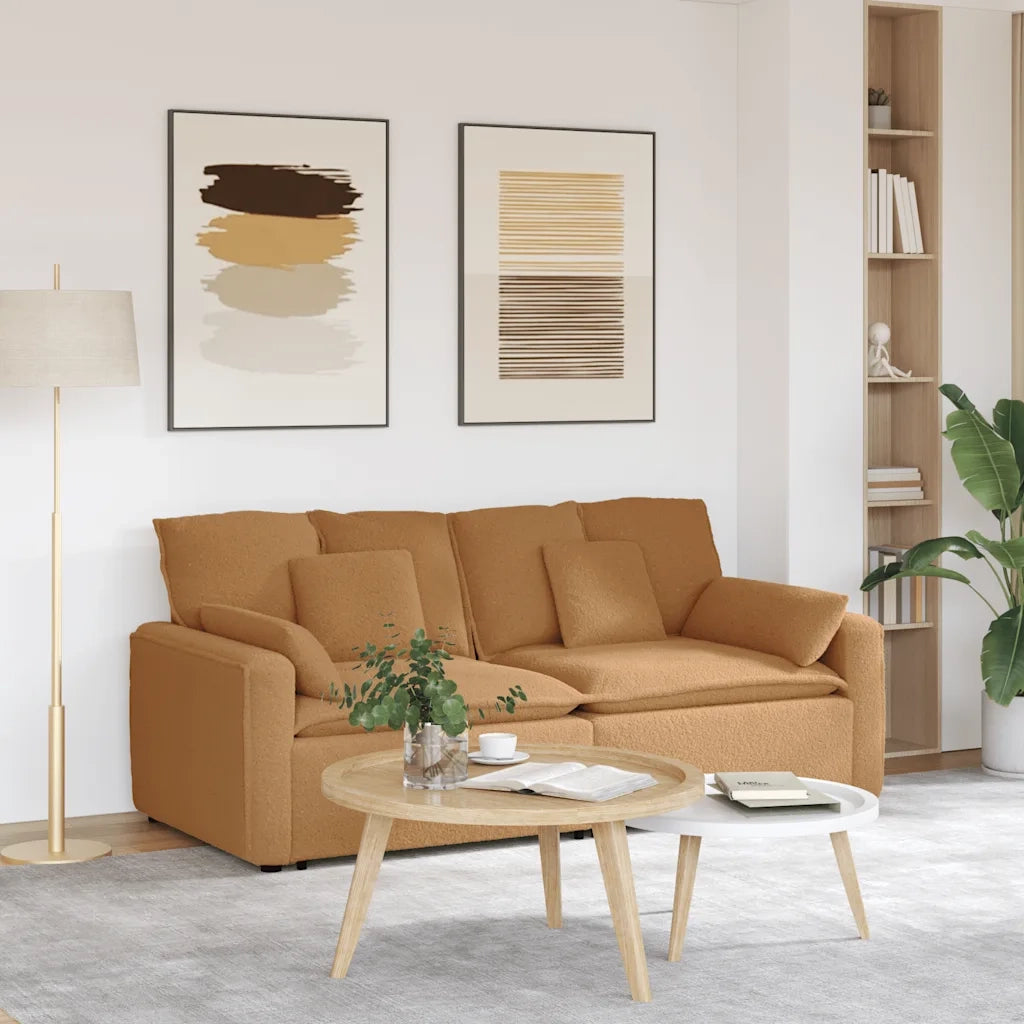 Divano Modulare con Cuscini Beige 3321146