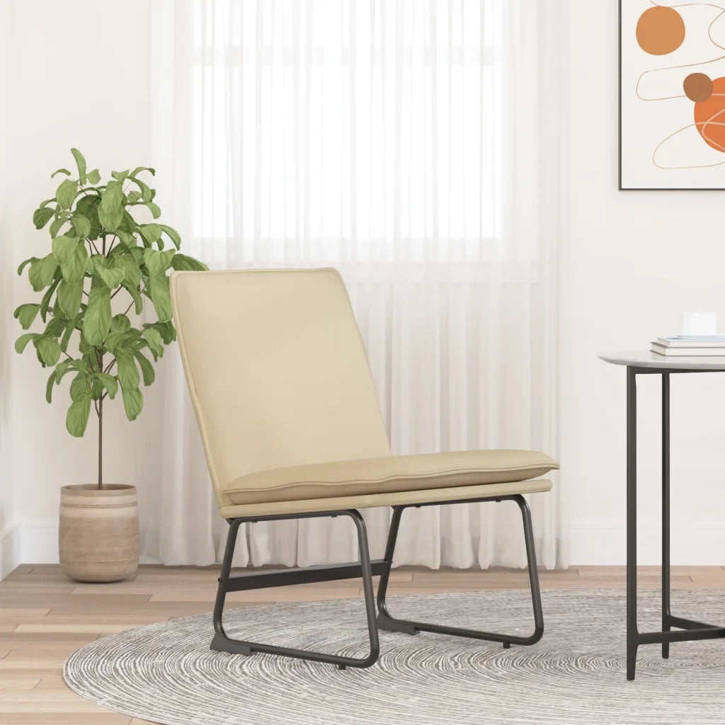 Poltrona | Sedia Lounge Crema 52x75x76 cm in Tessuto