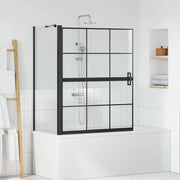 Schermo per Bagno e Doccia Nero e trasparente 100 x 68 x 128 cm 42018554