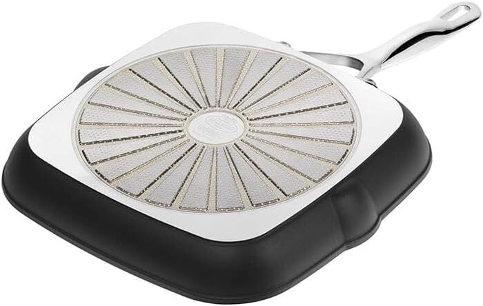 BALLARINI 75002-484 Alba Bistecchiera Antiaderente Rinforzata al Titanio con Fondo Induzione Diametro 28 cm colore Nero