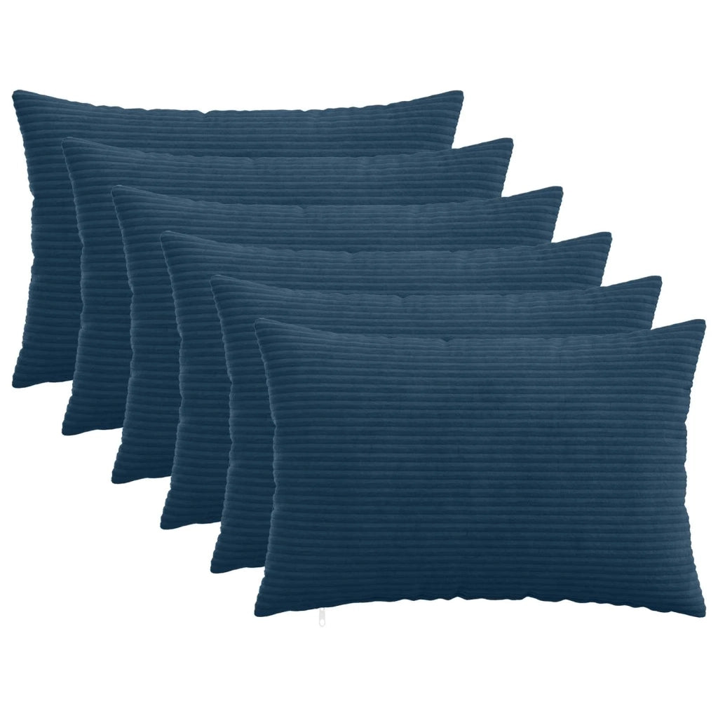 Federa 6 pcs HEERLEN Blu navy 40 x 60 cm corduroy 909224