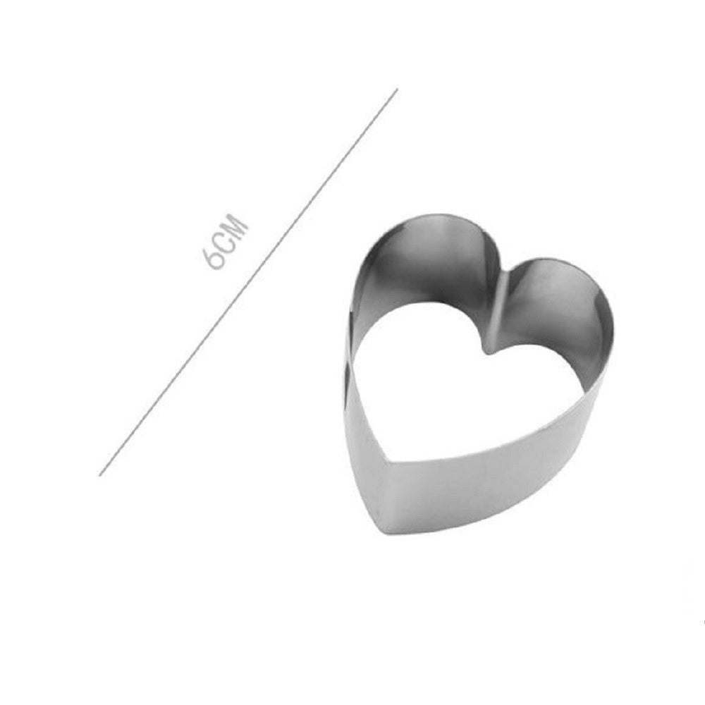 Trade Shop - Set 6 Pz Forme A Cuore Per Dolci Biscotti Cake Design Stampini Torte 6 Cm 98932 -