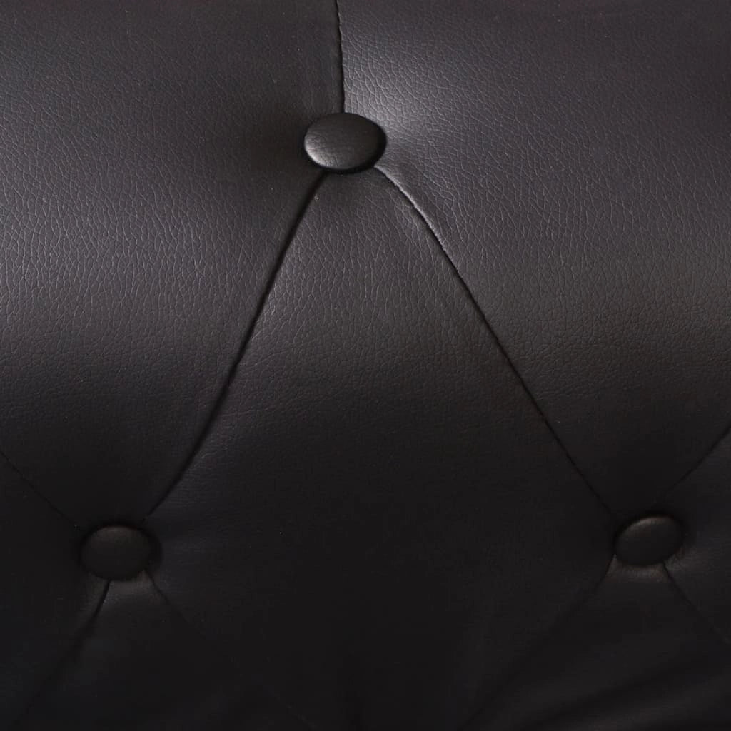 Divano angolare Chesterfield 5 posti in similpelle nera 02_0019699