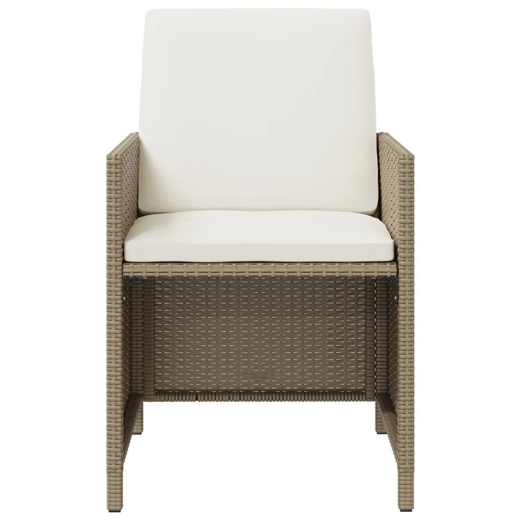 Set da Pranzo da Giardino 9 pz con Cuscini in Polyrattan Beige 3095516