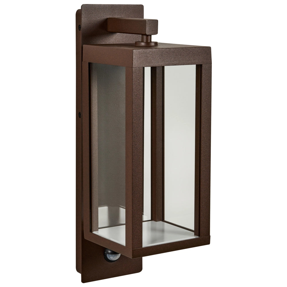 Applique moderna da esterno a LED marrone in alluminio con sensore di movimento IP54
