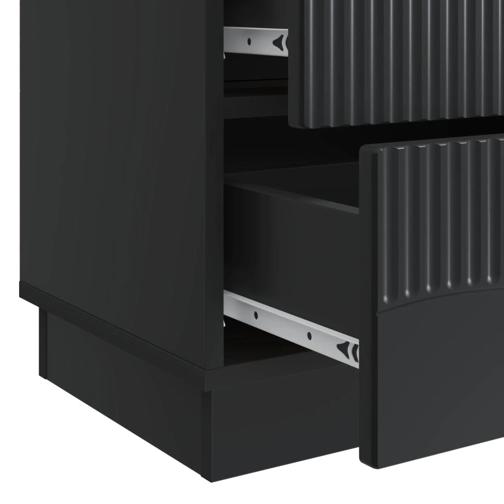 Comodino | Armadio da Notte | Mobiletto da notte Nero 62 x 34,5 x 44,5 cm Legno ingegnerizzato