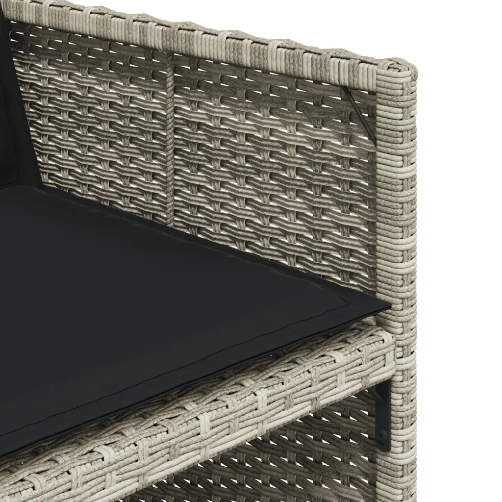 Set Pranzo da Giardino 9pz con Cuscini Grigio Chiaro Polyrattan 3277726