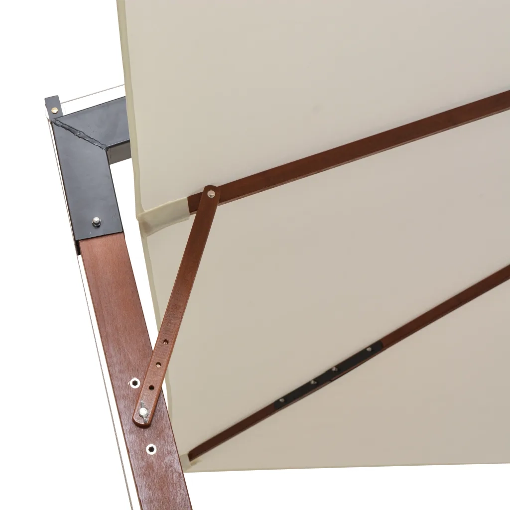 Ombrellone Pensile-Ombrello da giardino balcone 300x300 cm Palo in Legno Bianco