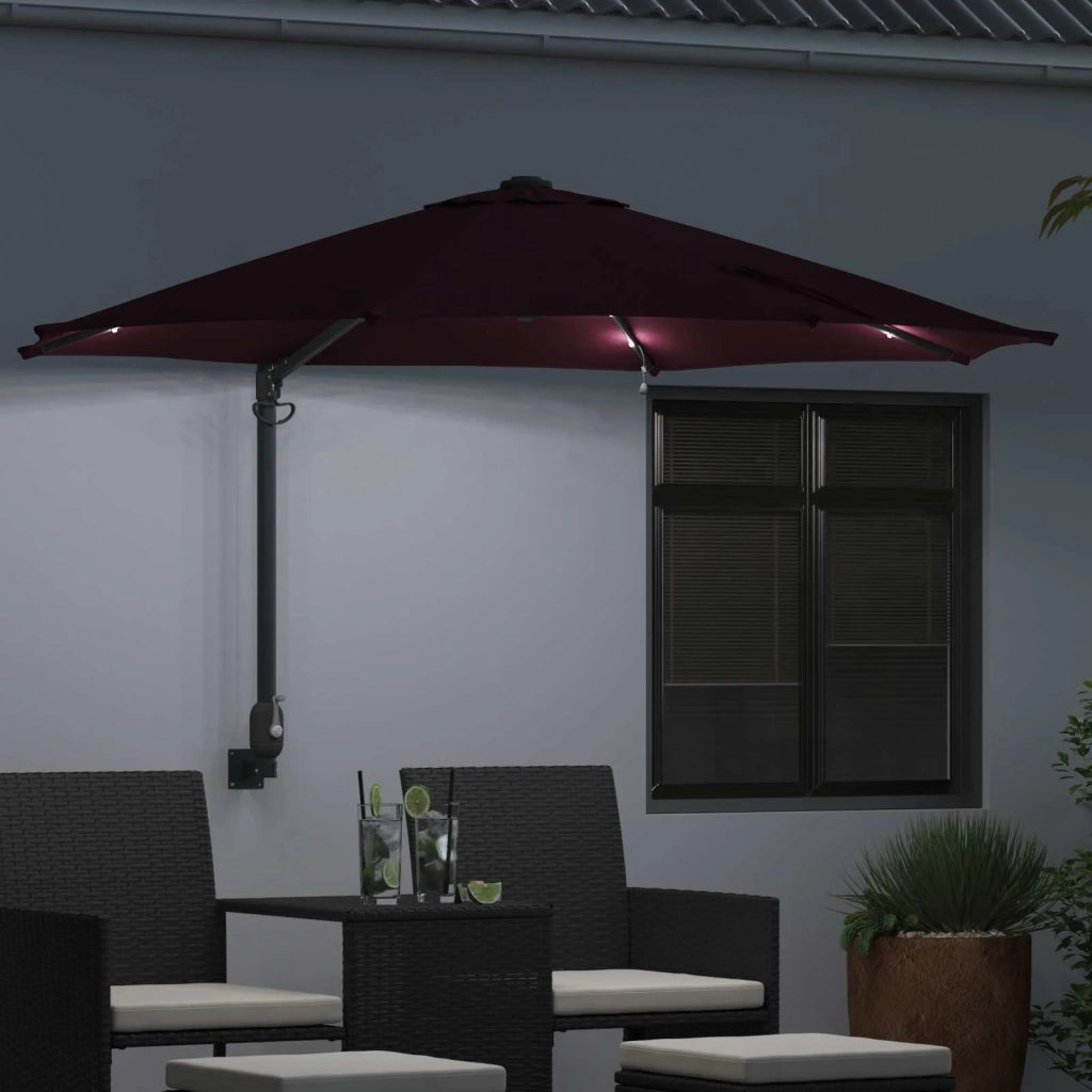Ombrello da giardino Rosso Bordeaux 248 x 248 x 148 cm 42003247