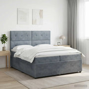 Letto box spring con materasso Grigio Scuro 200 x 200 cm 3454674