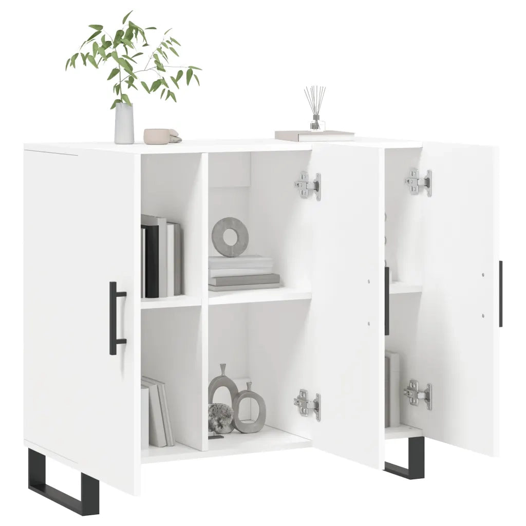 Credenza Bianca 90x34x80 cm in Legno Multistrato 828132