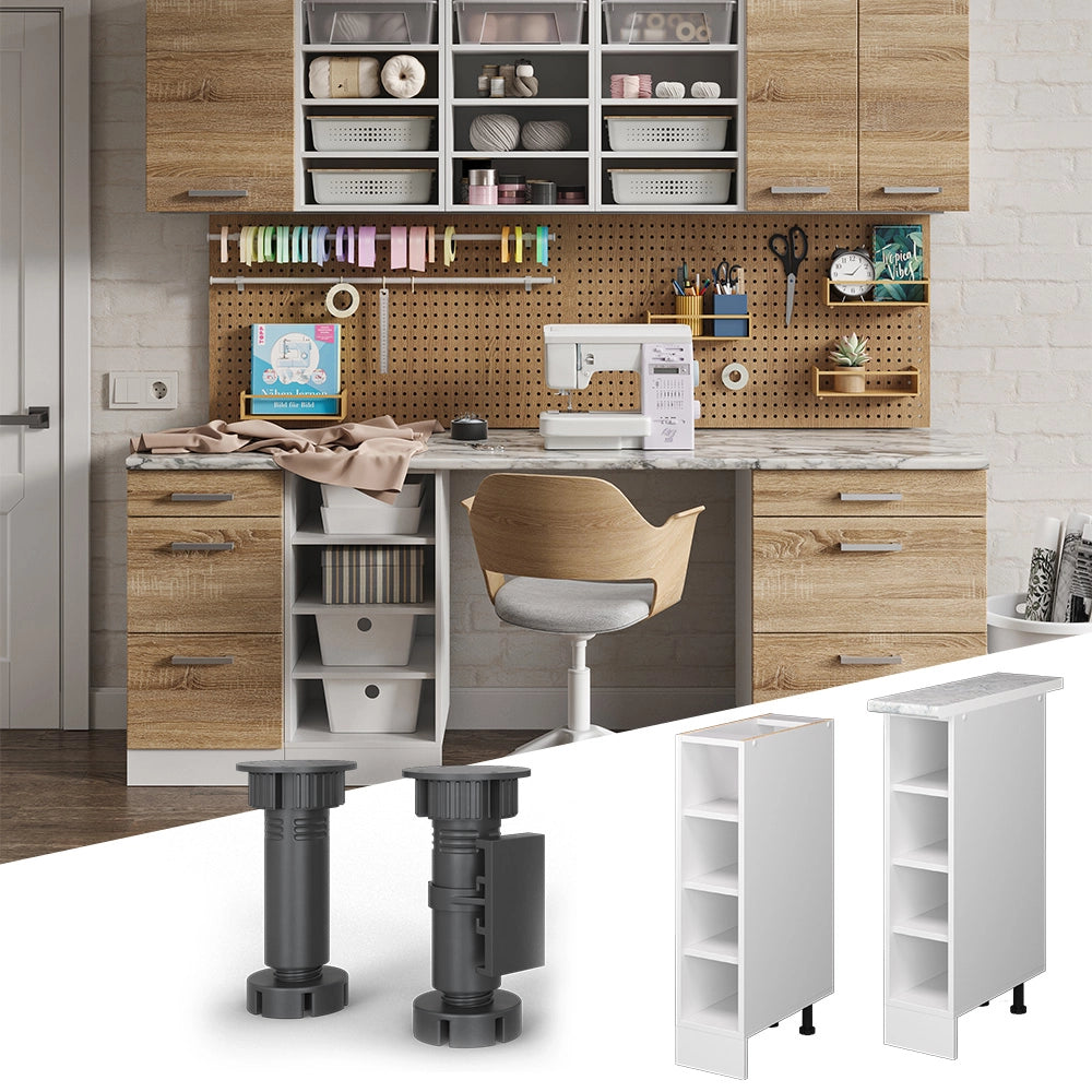 Vicco Base a ripiani Bianco 20 cm con ripiani aperti, senza piano di lavoro
