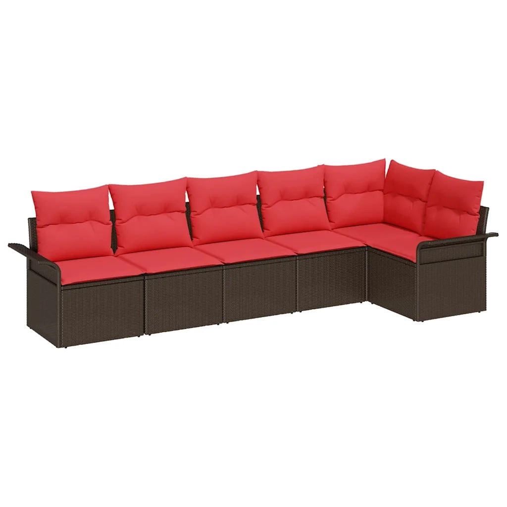 Set Divano da Giardino 6 pcs Marrone polyrattan 3354053