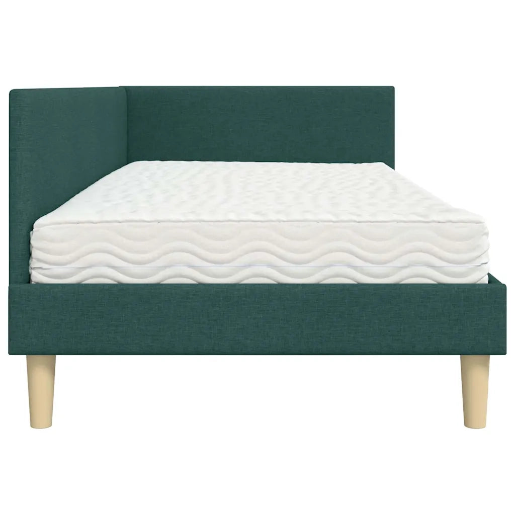 Struttura Letto Angolare con Materasso 2 pcs Verde Tessuto 3393753